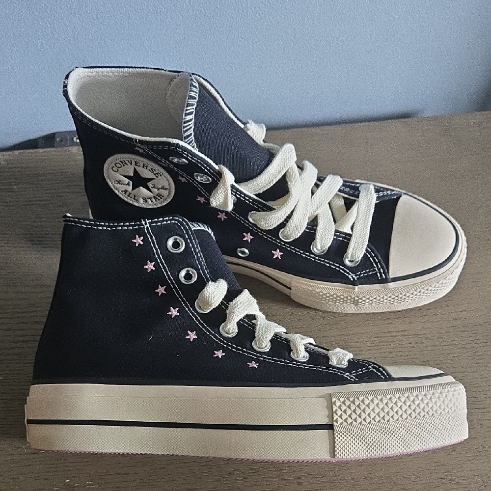 Converse Black and White High-Top Sneakers - Picture 2 of 9